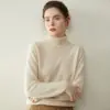 26 Suéter Básico de Punto de Cachemira de Color Sólido Nuevo Otoño/Invierno para Mujer, Cuello Alto, Capa Interior Cálida, Corte Ajustado, Amigable con la Piel