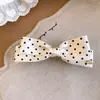 Pinza para el pelo de tela acrílica con lazo de lunares, estilo fresco y dulce, pinza de torsión, accesorio de moda para el cabello para mujer, venta al por mayor