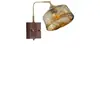 Lámpara de pared retro de estilo silencioso, cobre completo, interruptor de cremallera junto a la cama del dormitorio, lámpara de pared de fondo para pasillo de casa de huéspedes, lámpara de nogal