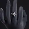 Anéis de Diamante Colorido com Corte Marquise Transmitidos ao Vivo no TikTok Transfronteiriços, Anéis de Diamante Coloridos Amarelo Elegante, Azul Marinho, Azul Profundo, Roxo Ajustáveis