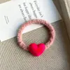 Cuerda para el pelo de felpa dulce con forma de corazón, banda elástica alta para el pelo, anillo para el pelo simple y duradero, cuerda para el pelo elegante de estilo coreano para niñas