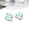 1 Acero Inoxidable Electroplateado al Vacío Esmalte de Doble Cara Colorido Gota de Aceite Pez Tropical Colgante Colgante Accesorios para Joyería DIY