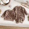 No hay devoluciones ni cambiosMono de Bebé con Estampado de Leopardo, Stylish Mameluco de Punto Engrosado para Invierno, Moderno para Bebés Niñas