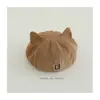 Boina Súper Linda de Estilo Coreano para Niños y Niñas de Cuatro Estaciones, Versátil y Linda con Orejas de Gatito, Boina Versátil y Elegante