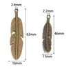 Adornos Retro de Aleación de Zinc con Forma de Pluma y Hoja con Colgantes Accesorios para Joyería DIY Colgantes para Collares, Pendientes, Llaveros Venta al por Mayor