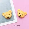 Adesivo de urso de desenho animado cor de biscoito acessórios de resina diy cola de creme material para capa de celular brincos presilhas acessórios
