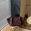 Bolsa de mão casual de grande capacidade para mulheres, modelo novo 2026, bolsa de ombro simples para o dia a dia, bolsa tote casual estilo coreano