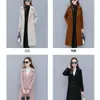 Abrigo de Lana Cálido para Otoño Invierno Mujer Longitud Media Simple Manga Larga Abrigo de Lana para Mujer Largo