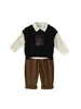Envío gratis en ropa infantil Yubao: pantalones de otoño, ropa para niños, conjunto de tres piezas para niños, chaleco, camisa, conjunto de otoño, conjunto para niños