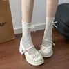 Sapatos Mary Jane com Salto Alto e Laço Lolita para Mulheres, Estilo Versátil Verão 2026, Alto Apelo Estético, Sapatos de Couro com Salto Grosso e Tira Única