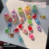 Celebridad Cibernética Dibujo Animado Tortuguita Color Tamaño Pequeño Tortuga Linda Hielo a Través Color Gelatina Resina Uña Diamante Accesorios de Joyería Pequeña