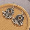 Pendientes de campana con borlas bohemias, joyería india transfronteriza, pendientes de plata retro para mujer