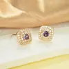 Brincos quadrados de zircônia com incrustação de cobre mais vendidos da Amazon para mulheres, brincos de nicho de luxo leve de alta qualidade, brincos de moda versáteis para atacado