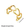 Pulsera Hidráulica de Acero Inoxidable con Forma de Corazón Chapada en Oro de 18 Quilates, Best-Seller Transfronterizo Europeo y Americano, Versátil para el Trabajo Diario, Venta al por Mayor desde el Fabricante