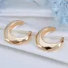 Pendientes geométricos tallados tipo C con pegamento CCB, sencillos y exquisitos, con pasador de plata S925, joyería para orejas de uso diario y versátil