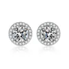 Aretes de moissanita simulación de transmisión en vivo para mujer estilo Ins amor plata de ley S925 circonita seis garras aretes de moissanita aretes