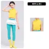 Conjunto de jazz para niñas, top sin mangas amarillo con cuello alto pequeño, leotardo de yoga y gimnasia, ropa de práctica y baile de jazz para niñas