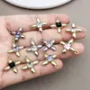 1 Colgante de Aleación con Forma de Flor de Trébol de Cuatro Hojas Cuadrado Recubierto de Diamante Accesorios de Joyería para Pendientes Collar Pulsera Hechos a Mano DIY
