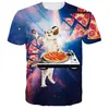 Camiseta informal de manga corta para hombre con estampado 3D, cuello redondo, holgada, para mascotas, estilo casual transfronterizo