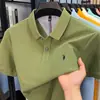 Polo de Manga Corta de Algodón Puro de Alta Calidad para Hombre 2025, Nuevo Verano 2025 Negocios Fresco Transpirable Casual