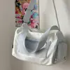 Bolso Cruzado de Lunares Morado Taro Color Leche, Bloques de Color Estilo Coreano, Bolso de Hombro Casual Versátil para Estudiantes Universitarios, Adecuado para Clase y Viajes