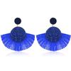 Europa e Estados Unidos brincos quentes transfronteiriços brincos de franja em leque de diamante colorido da moda brincos de franja vintage exagerados da Boêmia