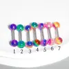 Uña de lengua con purpurina acrílica nueva decoración de lengua combinación de colores aro para lengua fabricantes de venta caliente en Europa y Estados Unidos joyería para piercing en el cuerpo humano al por mayor