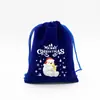 Fornecimento Direto Transfronteiriço Saco de Presente de Doce de Natal de Veludo Azul Pacote de Lanches Saco de Armazenamento Embalagem de Presente de Maçã de Natal