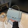 Bolso de Cadena Bordado con Diamantes para Mujer 2025 Nueva Moda Bolso Cruzado de Cadena de Diamantes Estilo Bolso Cuadrado Pequeño de Mano