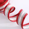 Fita de Nylon Imitação Bicolor com Fio Prateado para Sapatos Artesanais DIY, Chapéus e Acessórios de Vestuário, Faixa de Acabamento Bicolor de 3,8cm em Estoque