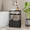 Mesa Auxiliar para Sofá, Estilo Minimalista Moderno con Cesta de Almacenamiento, Arte de Hierro y Madera, Sala de Estar para Espacios Pequeños, Lateral Móvil para Sofá