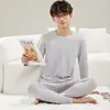 Conjunto Quente Outono e Inverno para Jovens Algodão Modal Óleo de Camélia Hidratante 10A Antibacteriano Antiácaro Roupas de Outono Conjunto de Calças de Outono