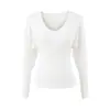 Camada Base Cincha-Cintura Outono e Inverno Elegante Slim Manga Longa Top Estilo Pura Luxúria Manga Morcego Tricô com Forro de Lã para Mulheres