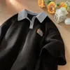 Camisa Polo Waffle Camiseta de Manga Curta Verão Retro Americano Marca Tendência Estilosa Versátil Gola Careca Camiseta de Meia Manga Roupa