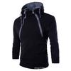 Artículo de Moda Más Vendido Transfronterizo de Ebay: Sudadera con capucha de estilo bloque de color y doble cremallera para hombre, personalizable con logotipo