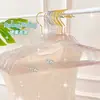 Cabide Transparente de Acrílico Estilo Ins com Glitter e Pó Dourado, Cabide de Cristal para Uso em Lojas de Roupas, Cabide para Secar Roupas