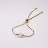 Pulsera de Ojo de Gato Estrella Chapada en Oro Real de 14K Simple Moda Amor Mejor Amiga Estrella Luna Pulsera de Viento Frío