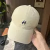 Boné de Baseball Simples Bordado com Letras Estilo Coreano para Mulheres, Boné de Sol Retro Japonês com Aba Larga para Homens