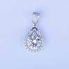 TEMU Cross-border Hot Selling Super Flash Water Drop Pingente em forma de pêra Imitação D-grade Moissanite Micro-incrustado com colar de oito corações e oito flechas para mulheres