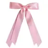 Popular Estilo Coreano Estilo Ballet Doce Longa Fita Bico de Pato Acessórios de Cabelo para Mulheres Camada Dupla Fita Laço Grampo de Cabelo