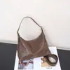 Bolsa Hobo de Couro Genuíno Transfronteiriça para Mulheres, Bolsa Tote Versátil Vintage, Bolsa de Ombro/Axila Estilo Executivo, Bolsa Transversal Fashion