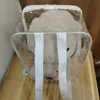 Bolsa de Passeio para Boneca de Algodão 20cm40cm50cm Bolsa à Prova de Poeira de PVC Transparente Bolsa de Exibição Suporte de Arame de Aço Bolsa de Armazenamento