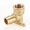 Codo de latón de doble oreja para montaje en pared con rosca interna y conector de púas para manguera, conector de rosca interna para conexión rápida de tuberías