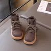 Botas estilo Martin para niñas, nueva colección primavera/otoño 2026, cómodas botas de piel, estilosas para niñas mayores, botines para niños, zapatos y botas para niños