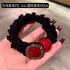 Anillo para el cabello cuadrado de la fortuna de Año Nuevo popular en Internet para mujeres, estilo coreano, cola de caballo que combina con todo, cabeza de bola, tendón de goma, accesorios para el cabello de este año