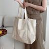 Bolso Tote Rayado de Gran Capacidad Nueva Moda Bolso de Hombro Versátil Venta Caliente Transfronteriza Bolsa de Lona Bolsa de Compras para Viajar