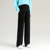 Calça de Maternidade Primavera Outono Roupa Externa Quente Calça de Perna Larga Tamanho Grande Mulheres Cheinhas Inverno Forrada com Fleece Espessada Perna Reta Calça Casual de Maternidade