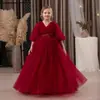 Exclusivo Transfronterizo Fiesta de Cumpleaños de Niña Vestido de Noche Performance de Piano Falda Larga Esponjosa Falda de Dama de Boda para Niña