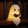 Luminária de Abajur de Fantasma Fofo Lendo Livro, Luminária de Abajur de Fantasma Fofo Lendo Livro, Luz Noturna de Fantasma de Halloween