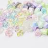 Colgante de color sólido plateado con cuentas de orquídea lirio luminoso cadena para teléfono móvil cuentas sueltas con agujero recto material decorativo accesorios para joyería DIY